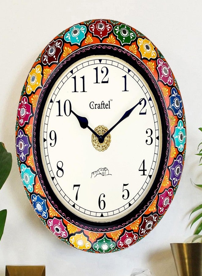 CRAFTEL English Dial Antique Hand Painted Vintage Clock for Bedroom Living Room Home and Office (Multicolour, Dial : 8 Inches, 12 Inch) - Image 1